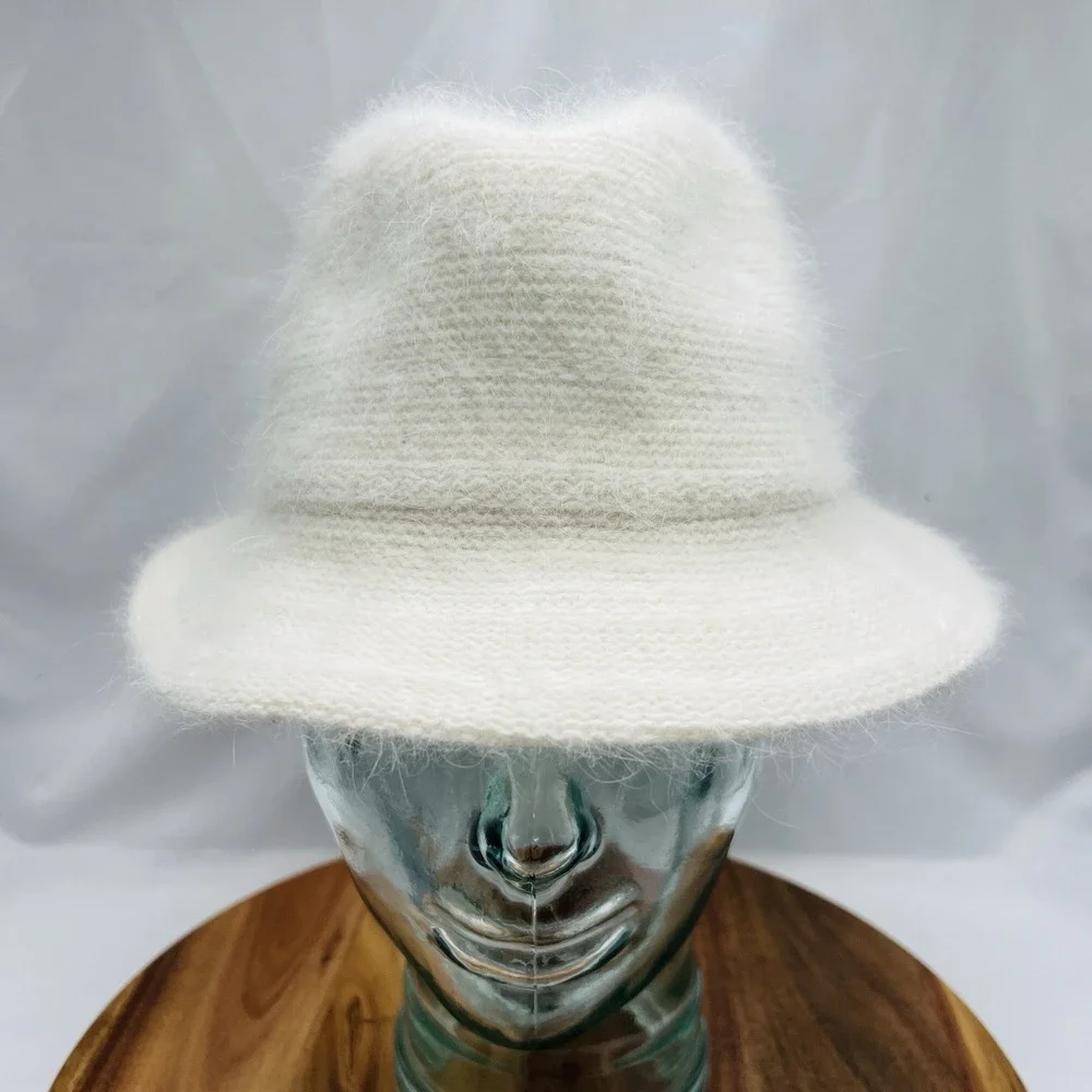 Wallaroo Fiona Cloche Fedora Bucket Hat SPF 50 Angora Blend Boho Cozycore Fuzzy
